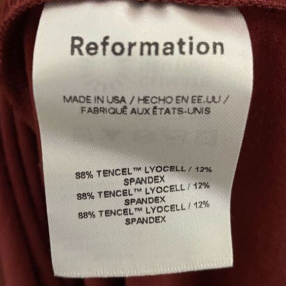 Reformation Tommie Burgundy Long Sleeve Tee Shirt Maxi Dress NWT Size Small - Picture 6 of 8